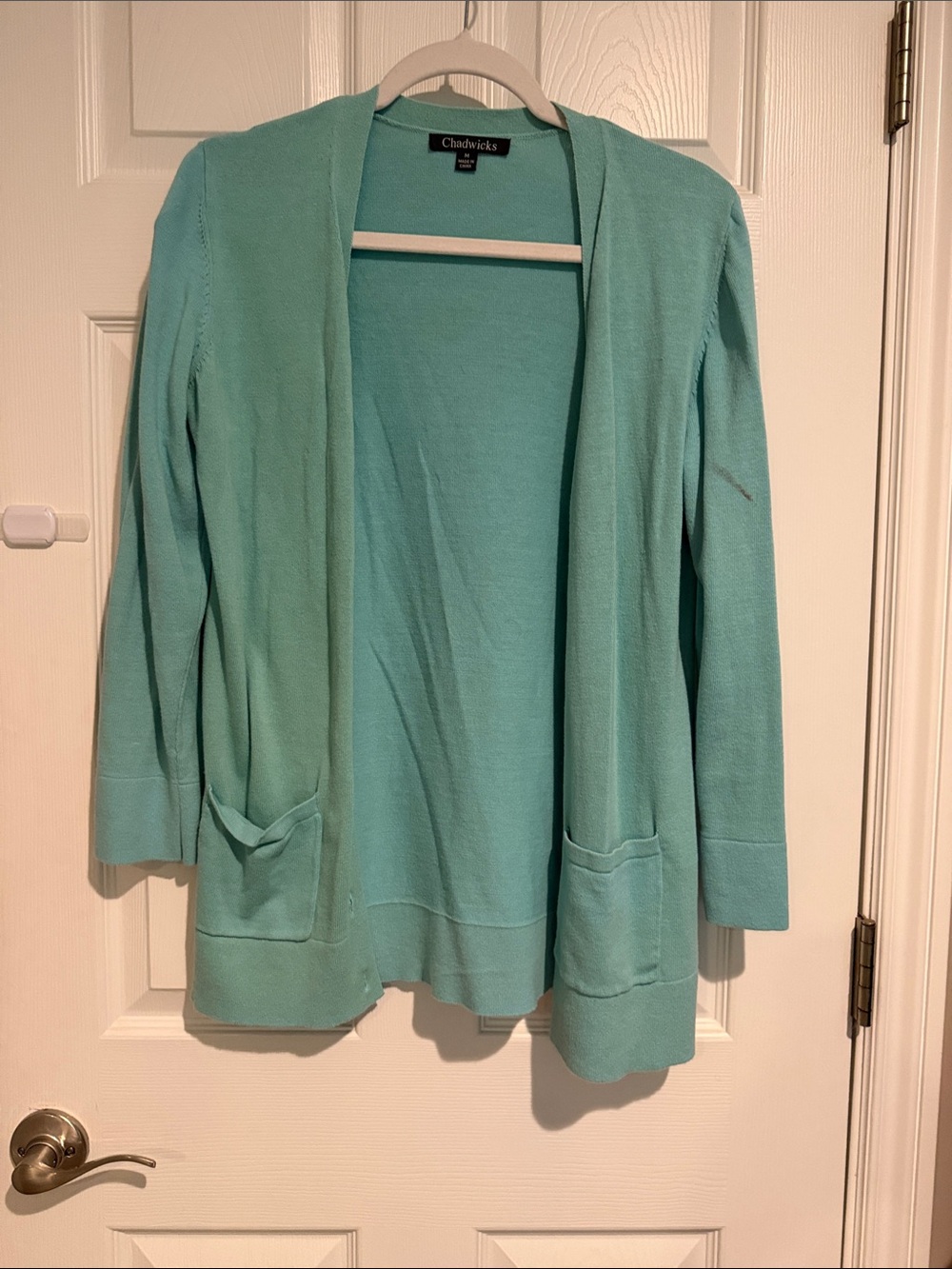 Chadwicks Women's Open Cardigan Sweater - Aquamarine